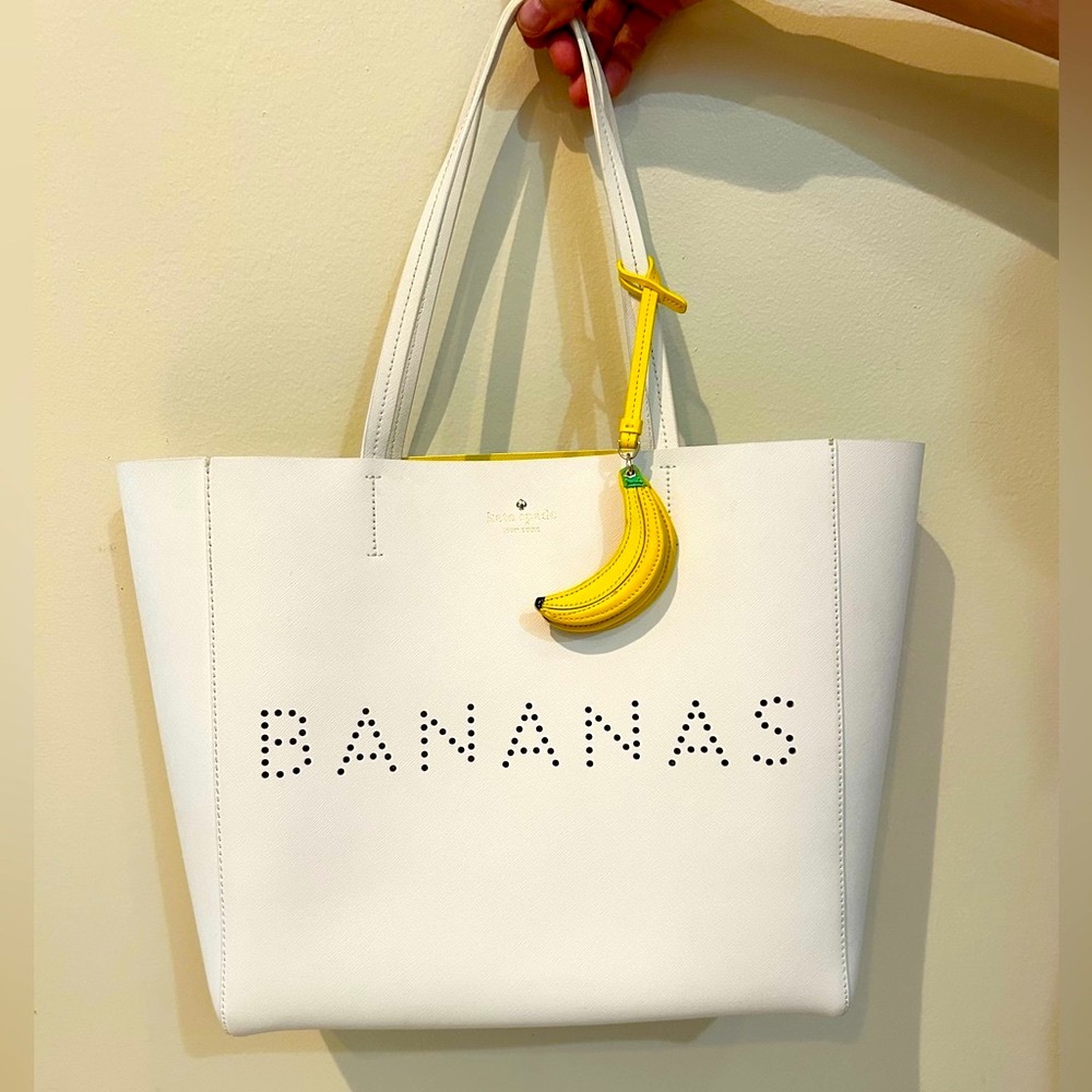 Kate Spade New York "Flights Of Fancy" Hallie Bananas Open Top Tote Handbag